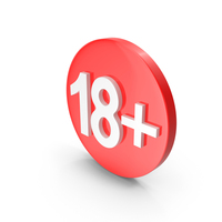 Red Age Restriction 18+ Symbol PNG & PSD Images