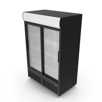 Glass Double Door Freezer Black PNG & PSD Images