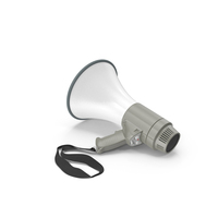 White & Grey Megaphone PNG & PSD Images