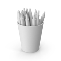 Monochrome Crayons In Cup PNG & PSD Images