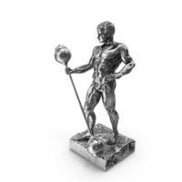 Bodybuilding Winner Silver Statue PNG & PSD Images