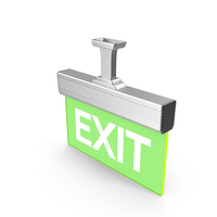 Green Glass Exit Sign PNG & PSD Images
