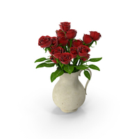 Red Roses in Ceramic Jug PNG & PSD Images