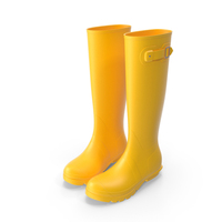 Womens Yellow Tall Refined Rain Boots PNG & PSD Images