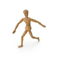 Wooden Dummy Toy Running Pose PNG & PSD Images