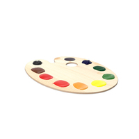 Wooden Palette With Color Paint PNG & PSD Images