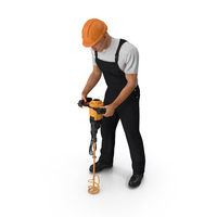 Worker with Electric Cement Mixer PNG & PSD Images