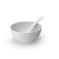 Monochrome Bowl With A Spoon PNG & PSD Images