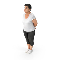 Middle Aged Woman Standing In Sports Clothing PNG & PSD Images