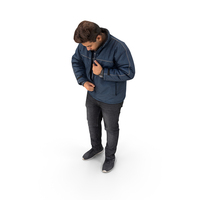 Young Man Zips His Jacket PNG & PSD Images