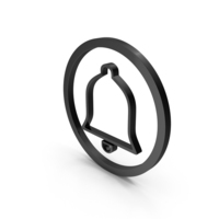 Black Circular Bell Symbol PNG & PSD Images