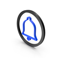 Blue & Black Circular Bell Symbol PNG & PSD Images
