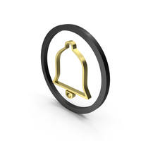 Black & Gold Circular Bell Symbol PNG & PSD Images