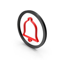 Black & Red Circular Bell Symbol PNG & PSD Images