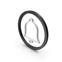 Black & White Circular Bell Symbol PNG & PSD Images