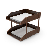 Wooden Office File Holder With Documents PNG & PSD Images