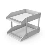 White Desk Organizer With Documents PNG & PSD Images