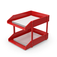 Red Desk Organizer With Documents PNG & PSD Images