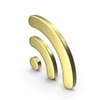 Gold WiFi Hotspot Symbol PNG & PSD Images