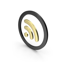 Gold & Black Circular WiFi Hotspot Symbol PNG & PSD Images