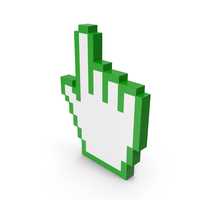 Green Pixelated Hand Click Symbol PNG & PSD Images