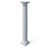 White Classic Decorative Column PNG & PSD Images