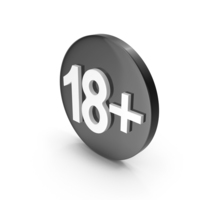 Black Circular Age Restriction 18+ Symbol PNG & PSD Images