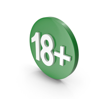 Green Circular Age Restriction 18+ Symbol PNG & PSD Images