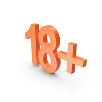 Orange Age Restriction 18+ Symbol PNG & PSD Images