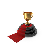 Gold Cup On A Podium PNG & PSD Images