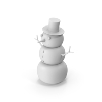 Monochrome Cartoon Snow Man PNG & PSD Images