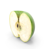 Green Apple Cut in Half PNG & PSD Images