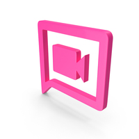 Pink Square Video Chat Icon PNG & PSD Images