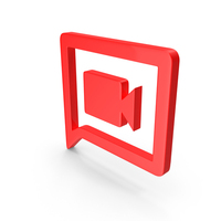 Red Square Video Chat Icon PNG & PSD Images