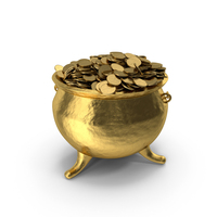 Gold Pot with Lucky Coins PNG & PSD Images