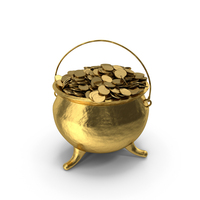 Gold Pot With Lucky Coins PNG & PSD Images