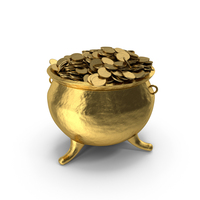 Gold Pot with Lucky Coins PNG & PSD Images