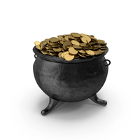 Iron Pot With Lucky Coins PNG & PSD Images
