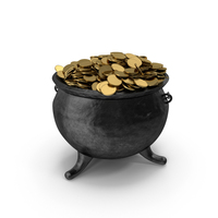 Iron Pot with Gold Coins PNG & PSD Images