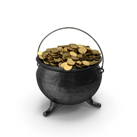 Iron Pot with Gold Coins PNG & PSD Images