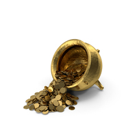 Fallen Gold Pot With Coins PNG & PSD Images