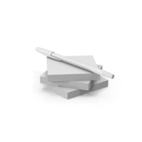 Monochrome Sticky Notes And Pen PNG & PSD Images