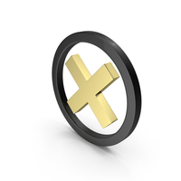 WRONG SIGN GOLD BLACK PNG & PSD Images