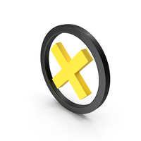 Yellow & Black Circular Wrong Symbol PNG & PSD Images