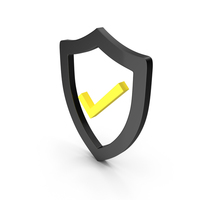 Yellow & Black Cyber Security Shield Icon PNG & PSD Images