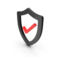 Red & Black Cyber Security Shield Icon PNG & PSD Images