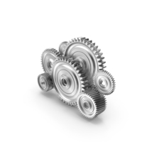 Connected Cogwheels In Motion PNG & PSD Images