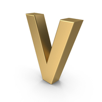 Gold Alphabet V PNG & PSD Images