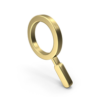 Magnify Glass Symbol Gold PNG & PSD Images