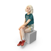 Riley Casual Summer Sitting Idle Pose PNG & PSD Images